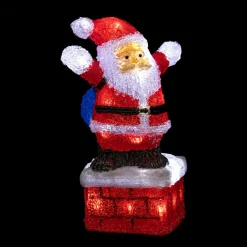 Père Noël lumineux 40 LED (H30 cm) Gaston Blanc froid