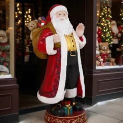Père Noël traditionnel Géant (H170 cm) Tournée de cadeaux