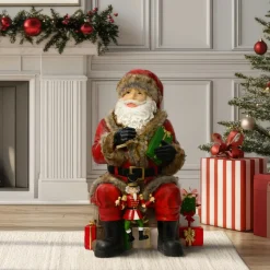 Père Noël traditionnel (H80 cm) Casse-noisette Marionnette