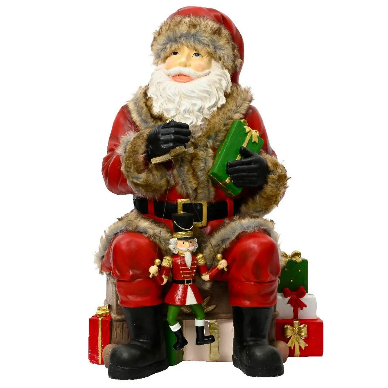 Père Noël traditionnel (H80 cm) Casse-noisette Marionnette