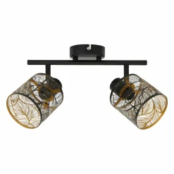Rampe de spot 2 abat-jours (L35 cm) Calathea Noir
