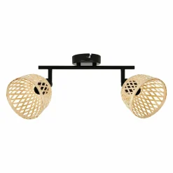 Rampe de spot 2 abat-jours (L38 cm) Hanoi Naturel beige