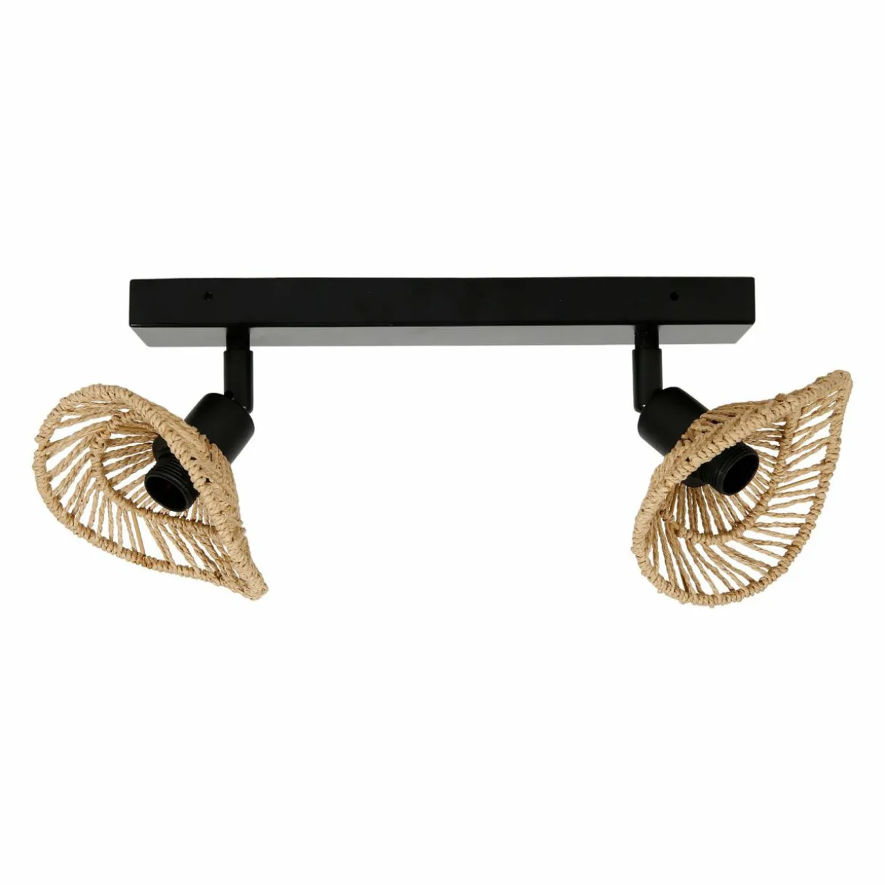 Rampe de spot 2 abat-jours (L32 cm) Ozana Noir et beige