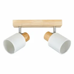 Rampe de spot 2 abat-jours (L37,5 cm) Tissu Blanche