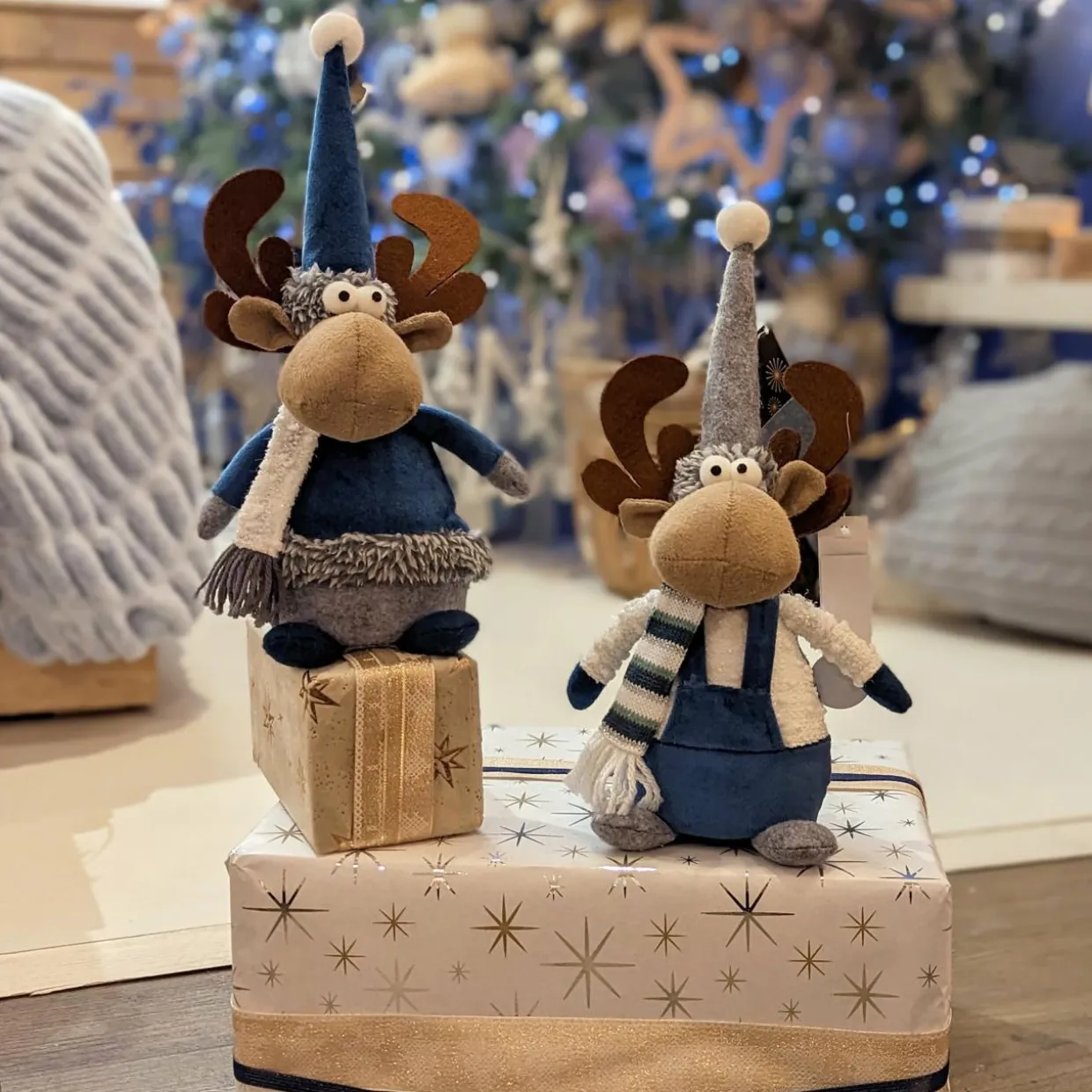 Renne de Noël (H30 cm) Gaby en blanc