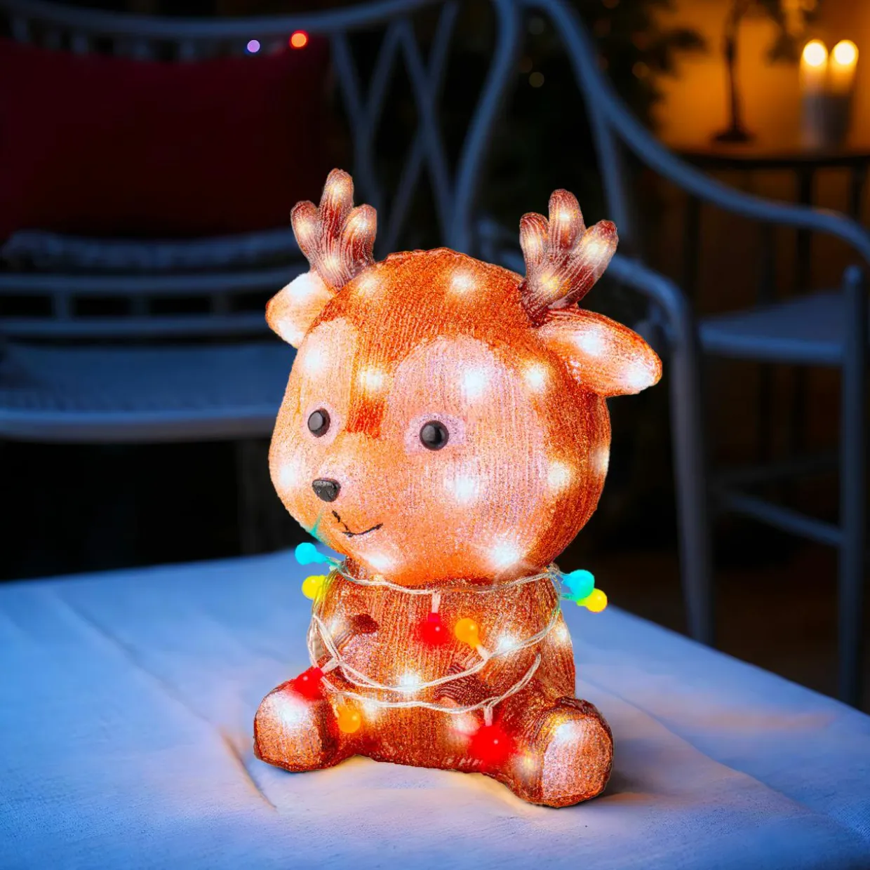 Renne lumineux 72 LED (H38 cm) Baby Coco Multicolore