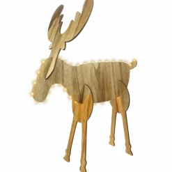 Renne lumineux à piles à emboiter (H18 cm) Wood Blanc chaud