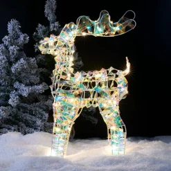 Renne lumineux à piles 50 LED (H50 cm) Ice Blanc froid