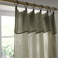Rideau ajustable bouclette (140 x max 300 cm) Eliott Vert Kaki