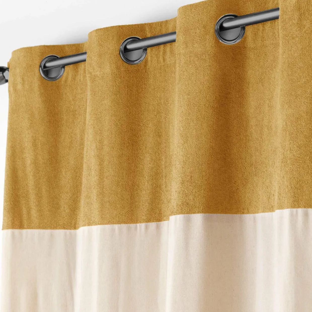 Rideau bouclette (140 x 240 cm) Ava Jaune ocre
