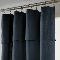Rideau coton ajustable (140 x max 270 cm) Sixtine Bleu nuit
