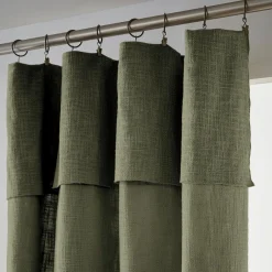 Rideau coton ajustable (140 x max 270 cm) Sixtine Vert romarin