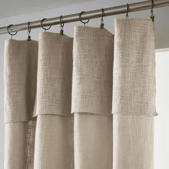 Rideau coton ajustable (140 x max 270 cm) Sixtine Beige