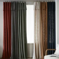 Rideau coton ajustable (140 x max 270 cm) Sixtine Terracotta