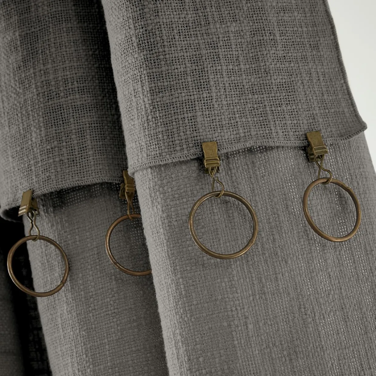 Rideau coton ajustable (140 x max 270 cm) Sixtine Gris ardoise