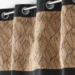 Rideau coton et jute (140 x 280 cm) Nama Noir