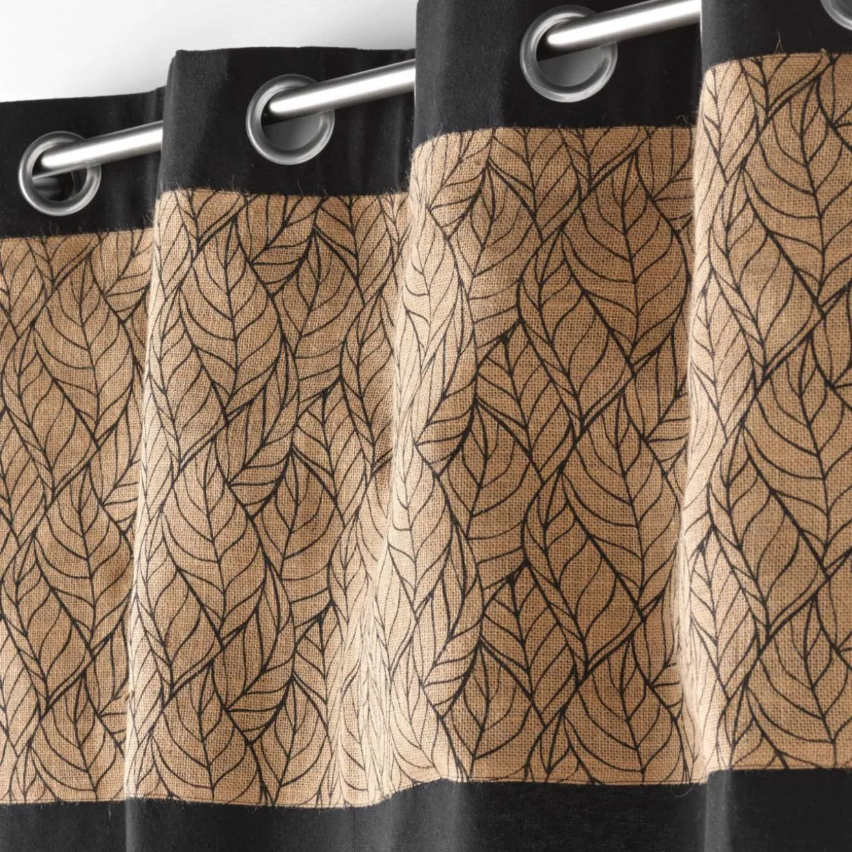 Rideau coton et jute (140 x 280 cm) Nama Noir