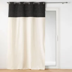 Rideau coton recyclé (140 x 240 cm) Linechic Noir