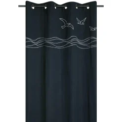 Rideau coton (140 x 260 cm) Bordemer Bleu marine