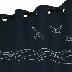Rideau coton (140 x 260 cm) Bordemer Bleu marine