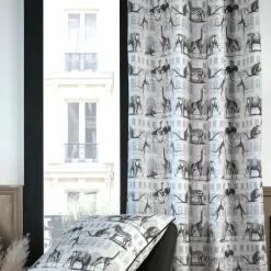 Rideau coton (135 x 250 cm) Haussmann Gris