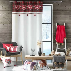 Rideau coton (140 x 240 cm) Heidi Rouge