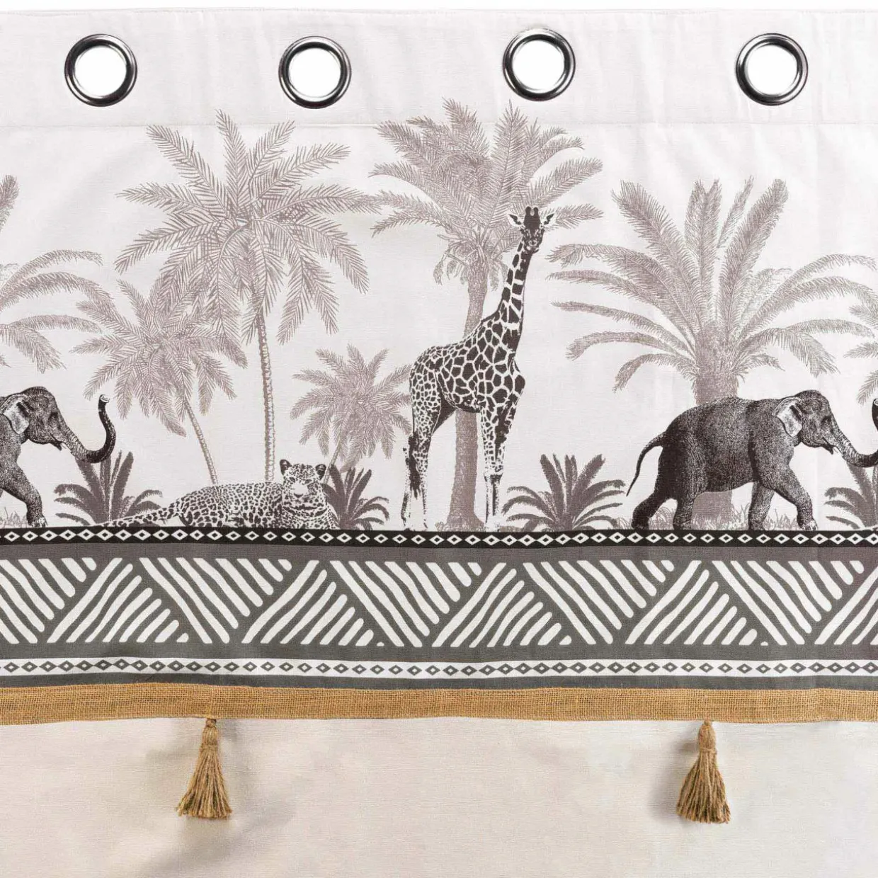 Rideau coton (140 x 240 cm) Kenya lodge Ecru