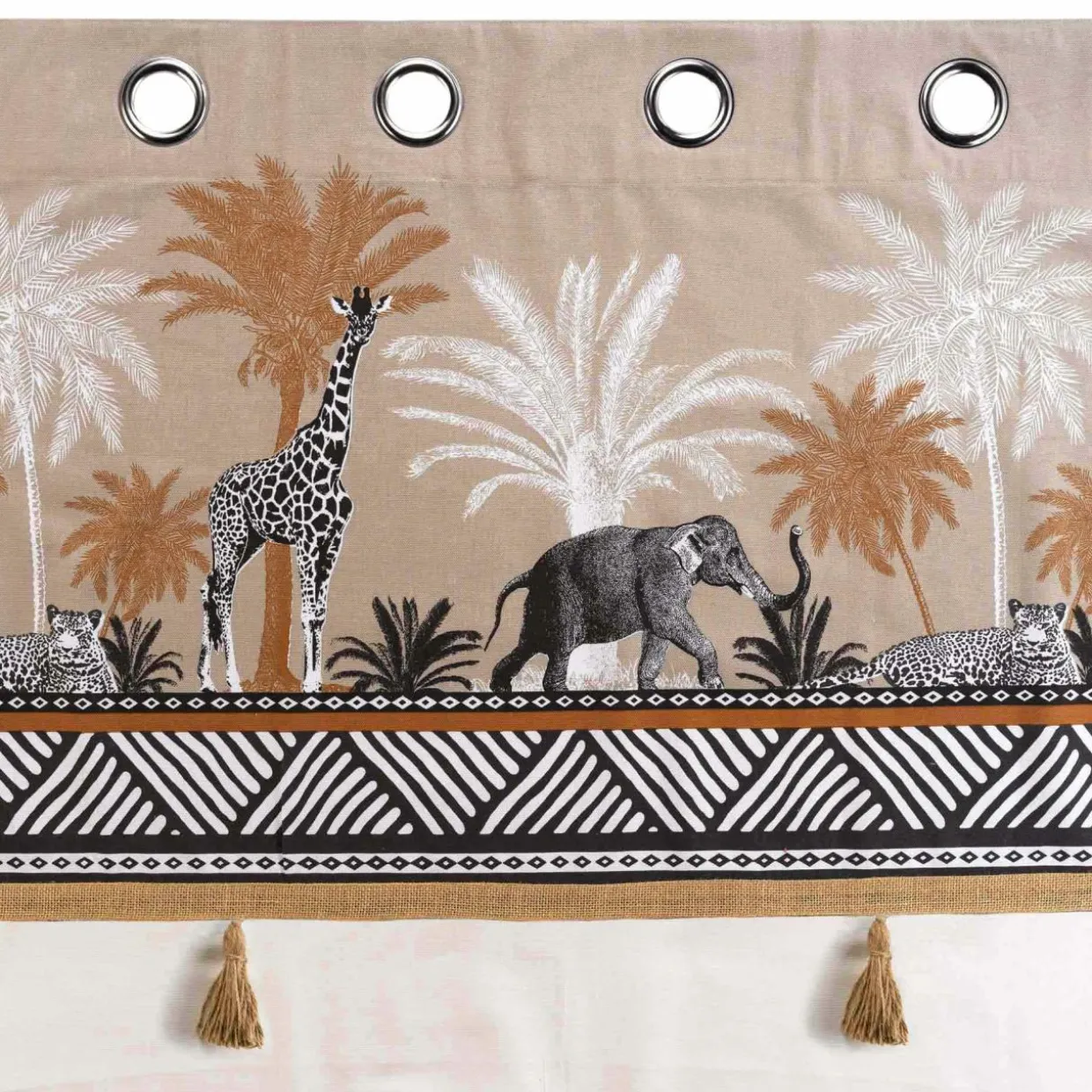 Rideau coton (140 x 240 cm) Kenya lodge Taupe