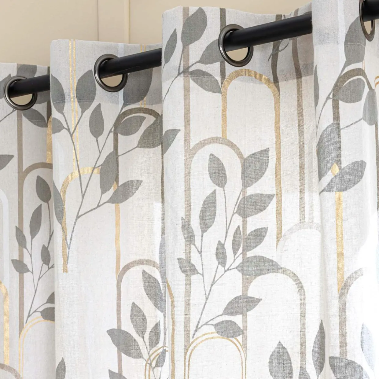 Rideau coton (140 x 280 cm) Roseris Gris