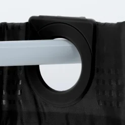 Rideau de douche avec œillets integrés (180 x 200 cm) Carrés Noir