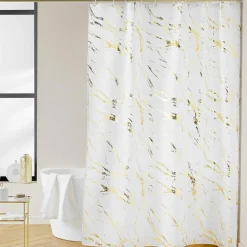 Rideau de douche effet marbre (180 x 200 cm) Aquamarbre Blanc