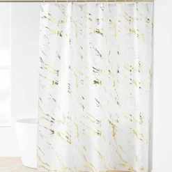 Rideau de douche effet marbre (180 x 200 cm) Aquamarbre Blanc