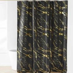 Rideau de douche effet marbre (180 x 200 cm) Aquamarbre Noir