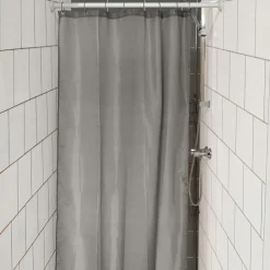 Rideau de douche étroit spécial douche (120 x 180 cm) Uni Gris