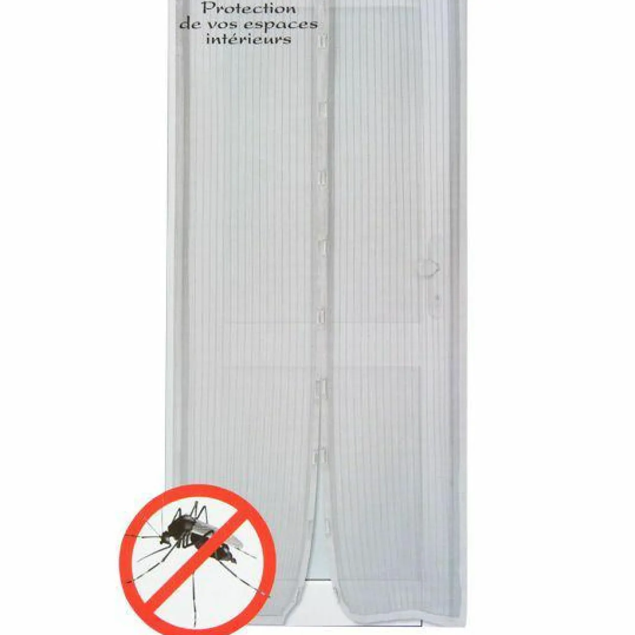 Rideau de porte Moustiquaire (100 x H220 cm) Aimanté Gris