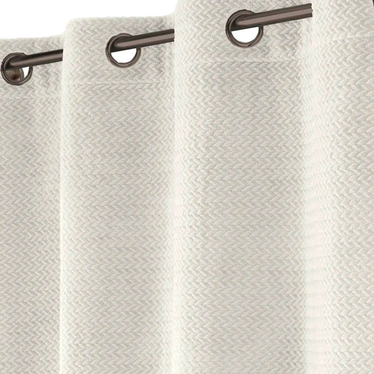 Rideau flanelle relief (140 x 240 cm) Flanela Ecru