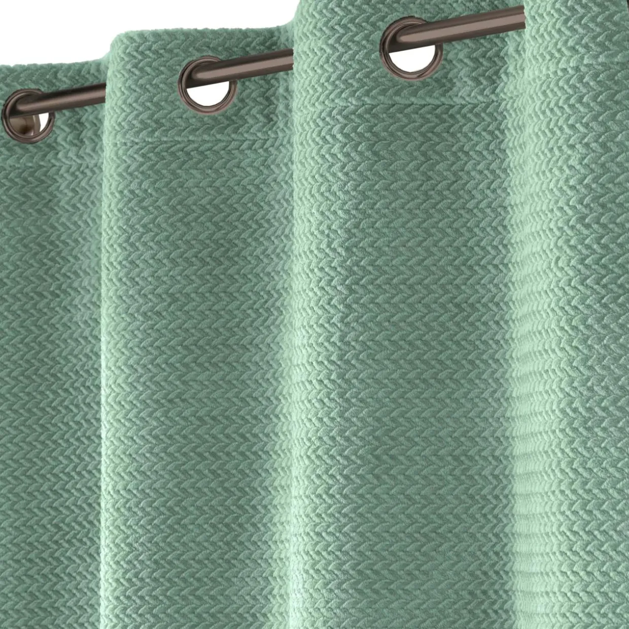 Rideau flanelle relief (140 x 240 cm) Flanela Vert kaki