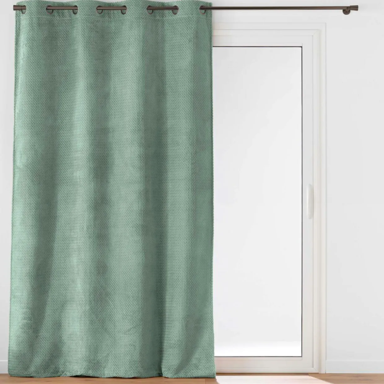 Rideau flanelle relief (140 x 240 cm) Flanela Vert kaki