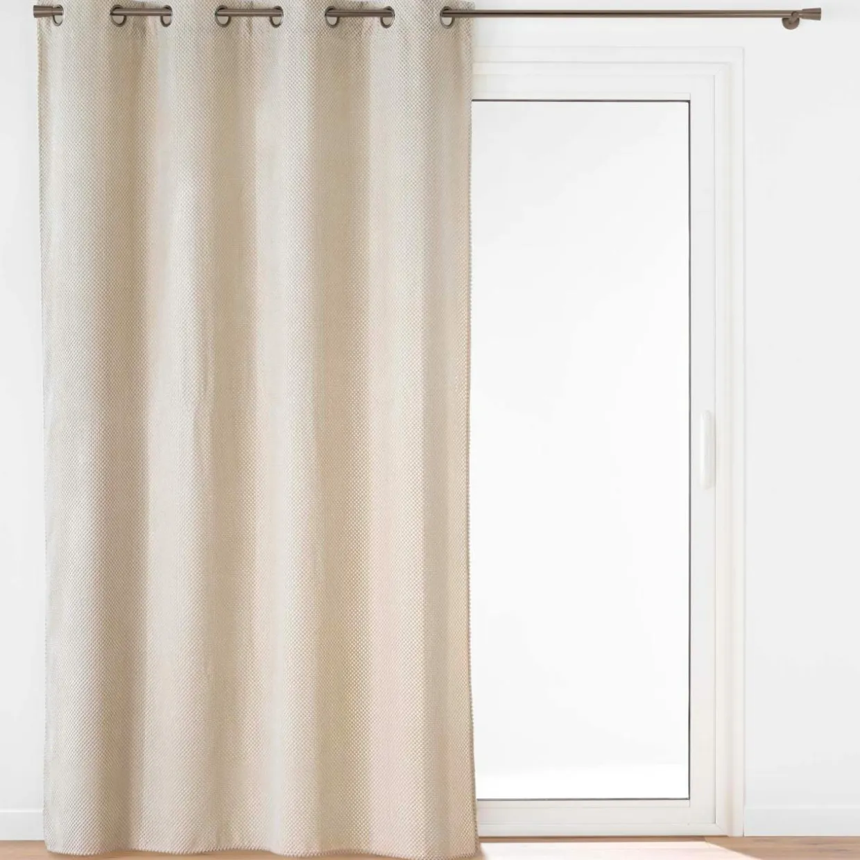 Rideau flanelle relief (140 x 260 cm) Java Ecru