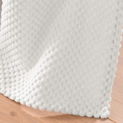 Rideau flanelle relief (140 x 260 cm) Java Blanc