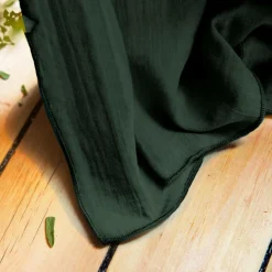 Rideau gaze de coton ajustable (280 x 300 cm) Gaïa Vert sapin