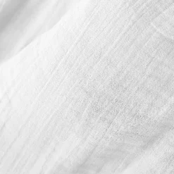 Rideau gaze de coton ajustable (140 x max 300 cm) Gaïa Blanc chantilly