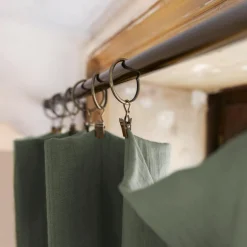 Rideau gaze de coton ajustable (140 x max 300 cm) Gaïa Vert romarin