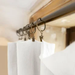 Rideau gaze de coton ajustable (180 x max 300 cm) Gaïa Blanc chantilly