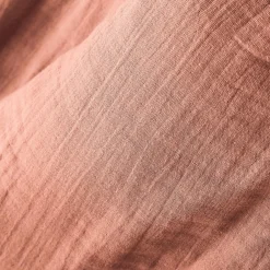 Rideau gaze de coton ajustable (180 x max 300 cm) Gaïa Rose pêche
