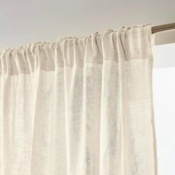 Rideau gaze de coton galon fronceur (140 x 240 cm) Gaïa Beige pampa