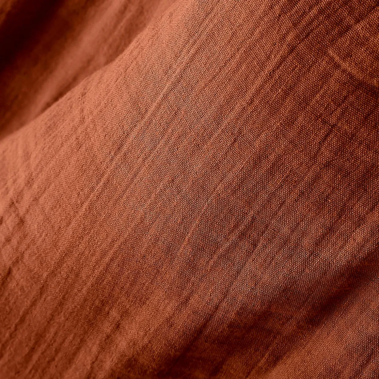 Rideau gaze de coton galon fronceur (180 x 240 cm) Gaïa Terracotta