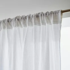 Rideau gaze de coton galon fronceur (140 x 240 cm) Gaïa Gris nuage