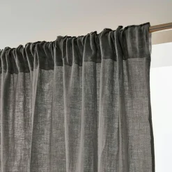 Rideau gaze de coton galon fronceur (140 x 240 cm) Gaïa Gris granit