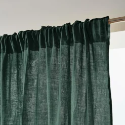 Rideau gaze de coton galon fronceur (180 x 240 cm) Gaïa Vert sapin